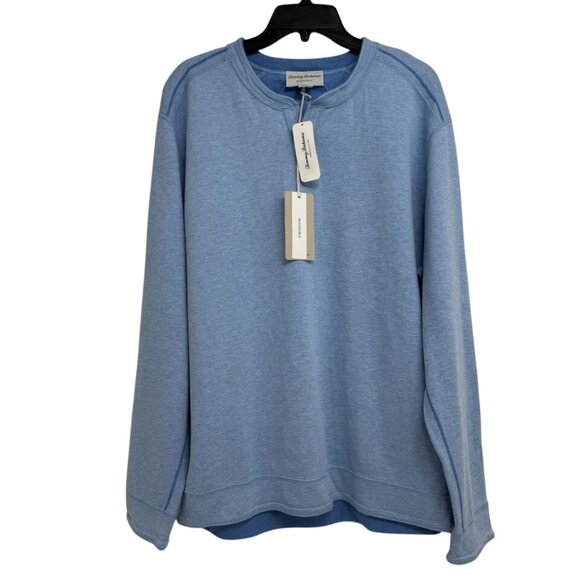Tommy Bahama 2XB Big Sky Blue Heather Reversible Flipshore Abaco Sweatshirt - Picture 1 of 9